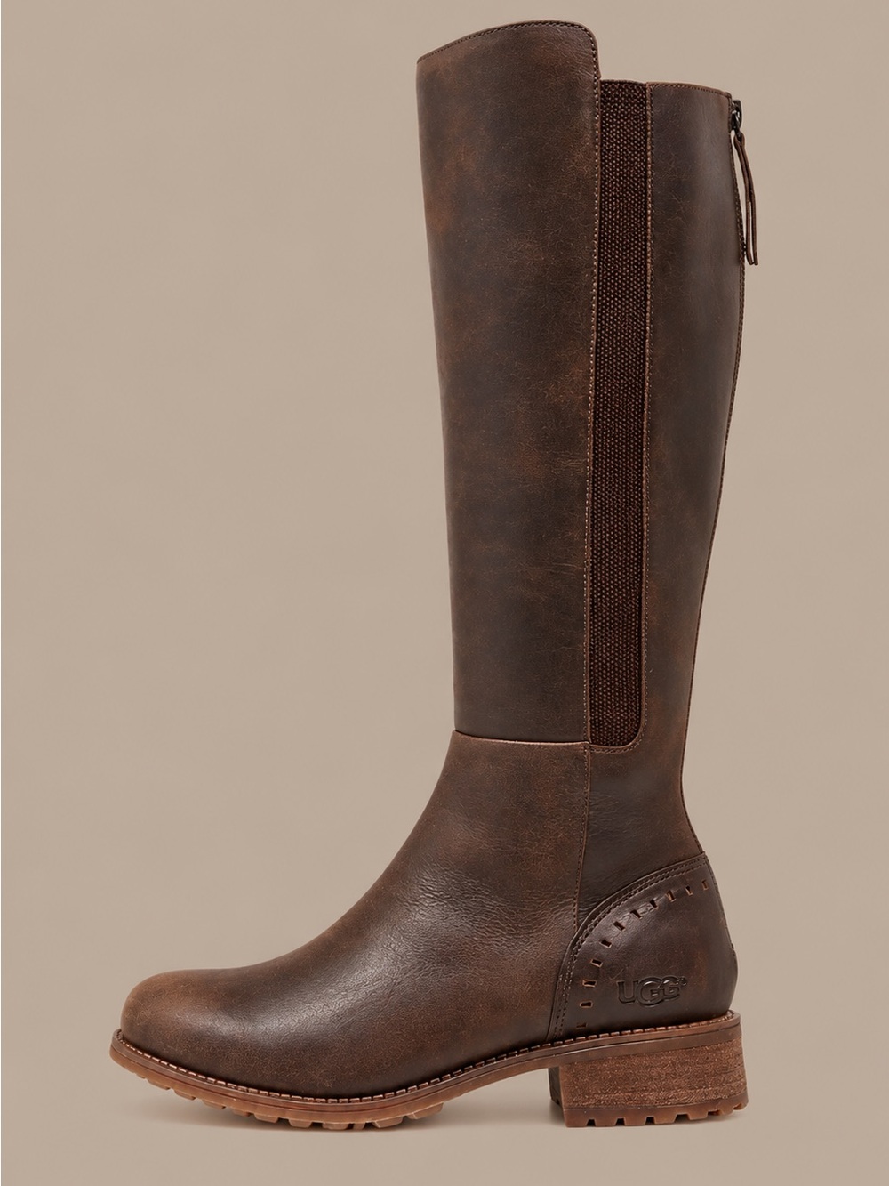 UGG Vinson Tall Leather Riding Boots Stout Brown Size 7 NWT Box $498